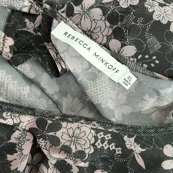 Rebecca Minkoff Cyder Floral Long-Sleeved Semi Sheer Top Size XL - Picture 8 of 11